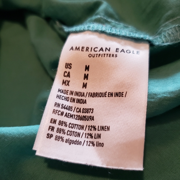 American Eagle Size M Teal Ditsy Floral Tie-Back Mini Dress - Picture 3 of 8